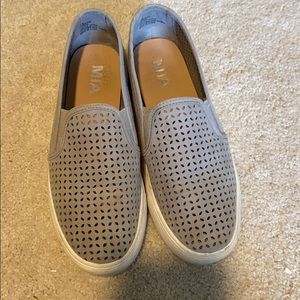 gray platform slip ons